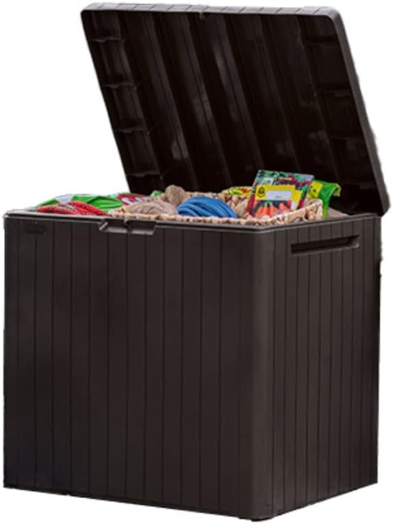 Keter City 30 Gallon Resin Outdoor Storage Box and Patio Furniture Side Table for Pool and Garden... | Amazon (US)