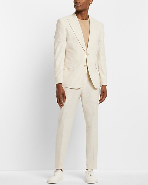 Extra Slim Striped Seersucker Hybrid Elastic Waist Suit Pant | Express