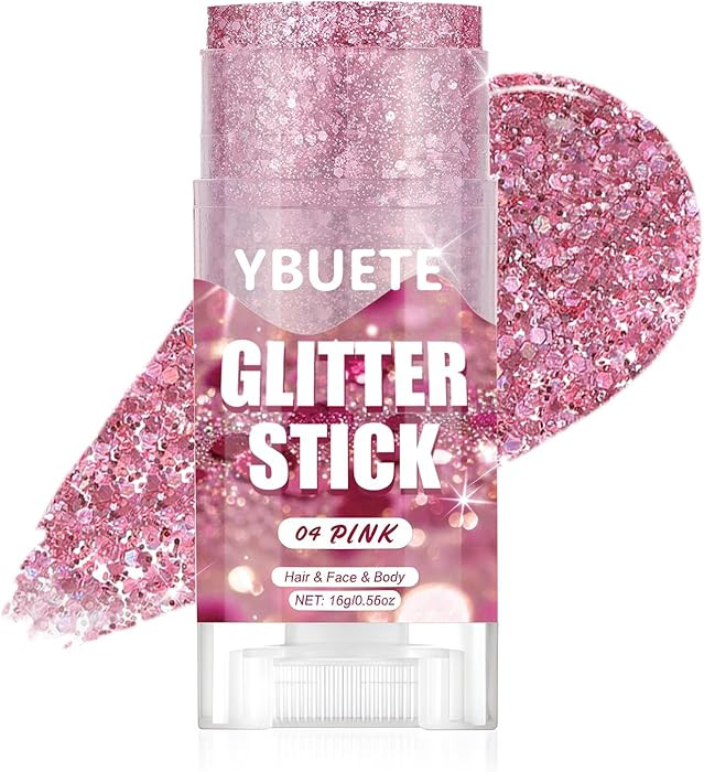 Pink Face and Body Glitter Stick for Sparkling Makeup, Hair Glitter Accessories for Women, Highli... | Amazon (US)