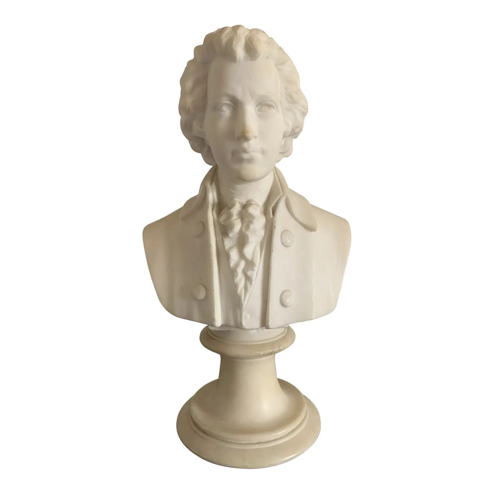 Vintage Carved Marble Bust of the Composer Mozart | Chairish