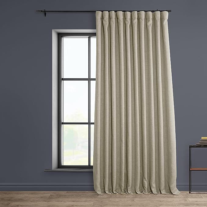 HPD Half Price Drapes Faux Linen Room Darkening Curtains - 108 Inches Long Extra Wide Luxury Line... | Amazon (US)