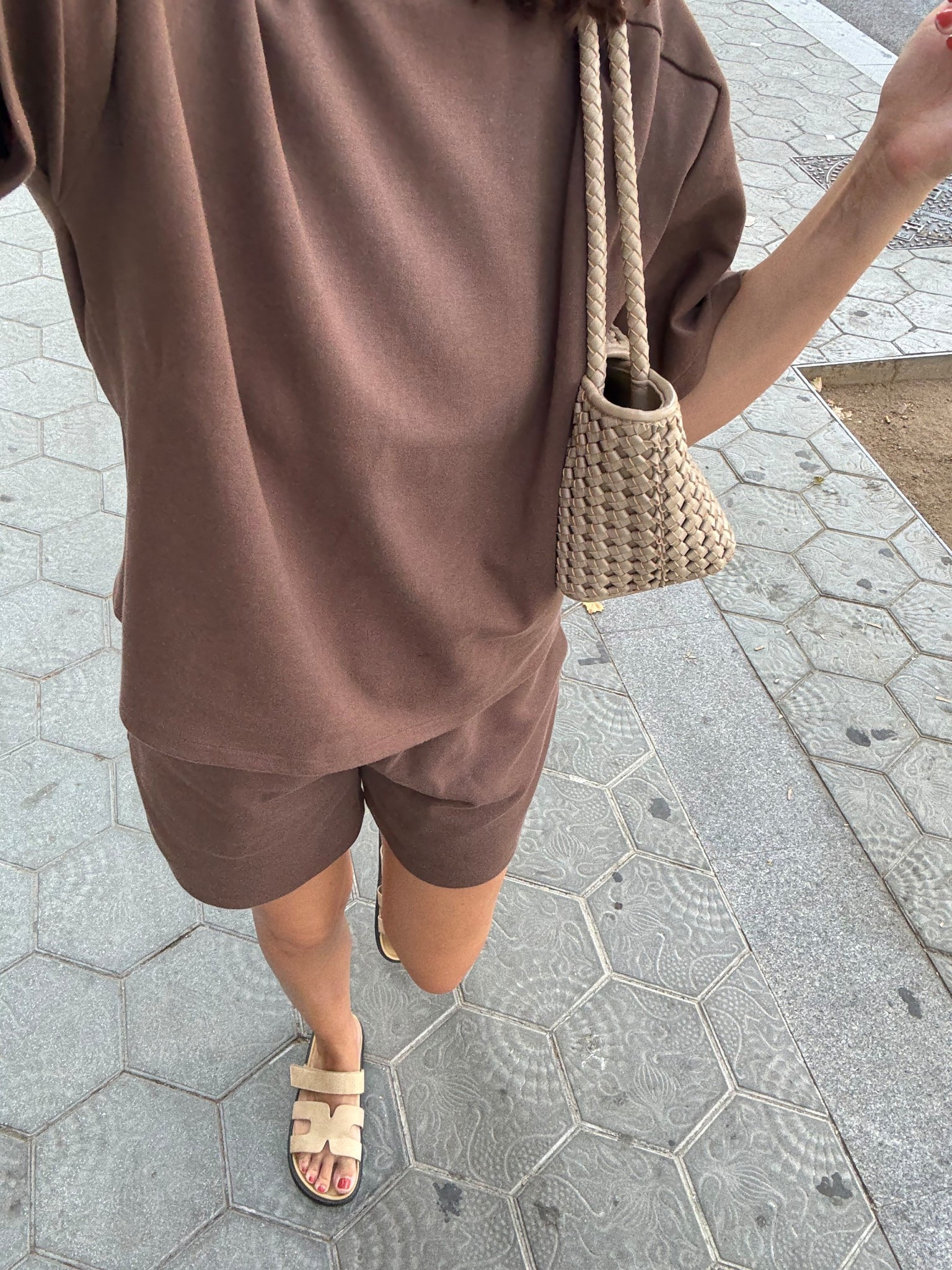 Chocolate brown summer basics🍫
Tags: loungewear tshirt oversized pull waistband shorts drawstring Hermes cypher sandals woven tote bag taupe neutral beige fashion inspo outfit ideas everyday comfy airport outfit city break capsule wardrobe Zara

#LTKstyletip #LTKsummer