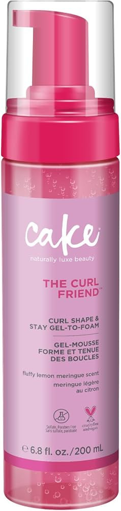 Cake Beauty Gel-to-Foam Curl Styler, The Curl Friend \u2013 High Hold Curl Defining Gel, Frizz Pr... | Amazon (US)