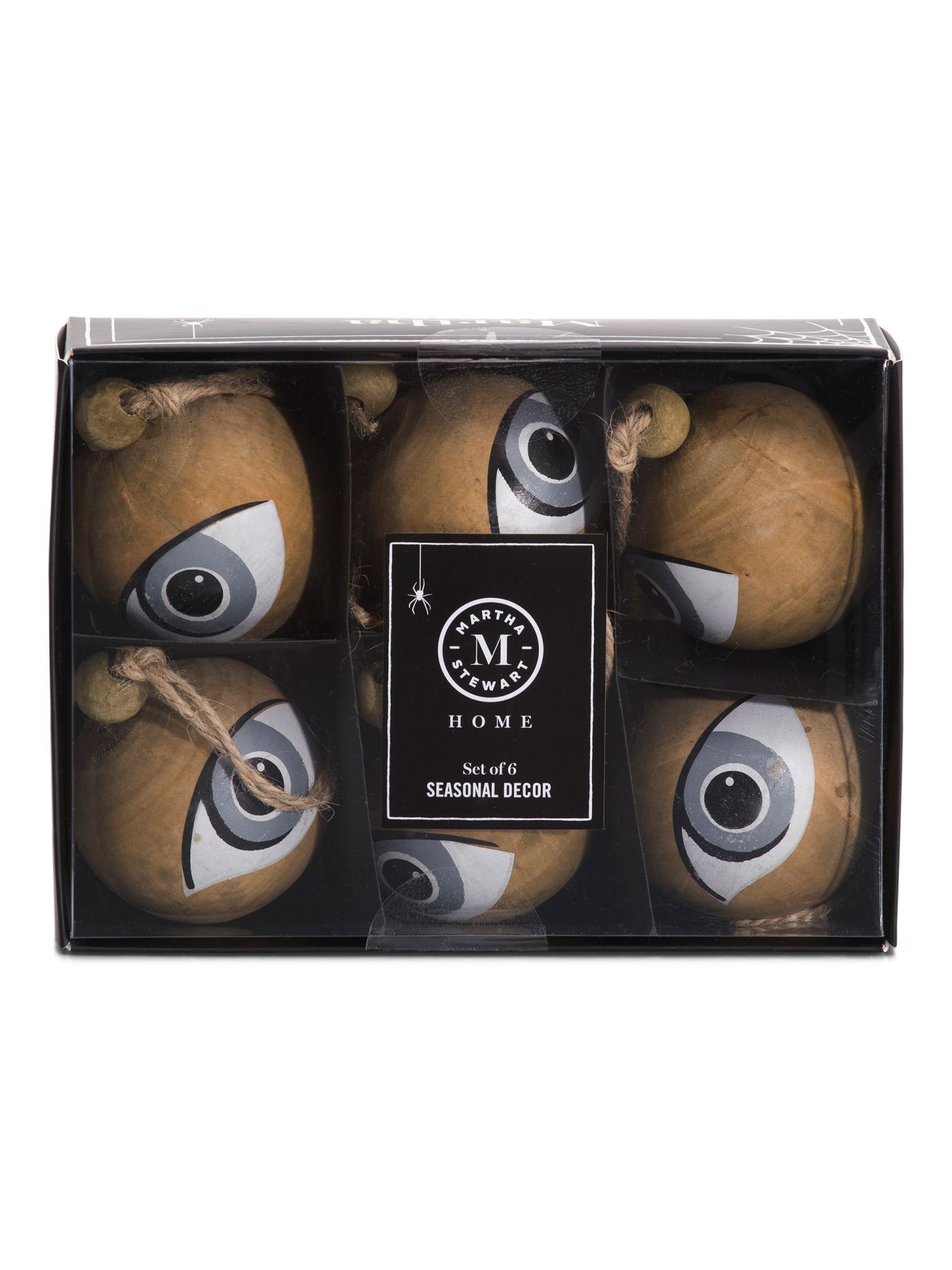 6pk Wooden Eyeballs | TJ Maxx
