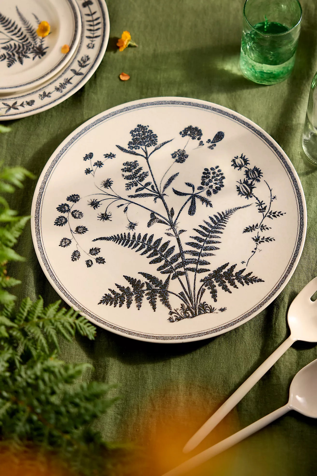 Black Fern Stoneware Serving Platter | Anthropologie (US)