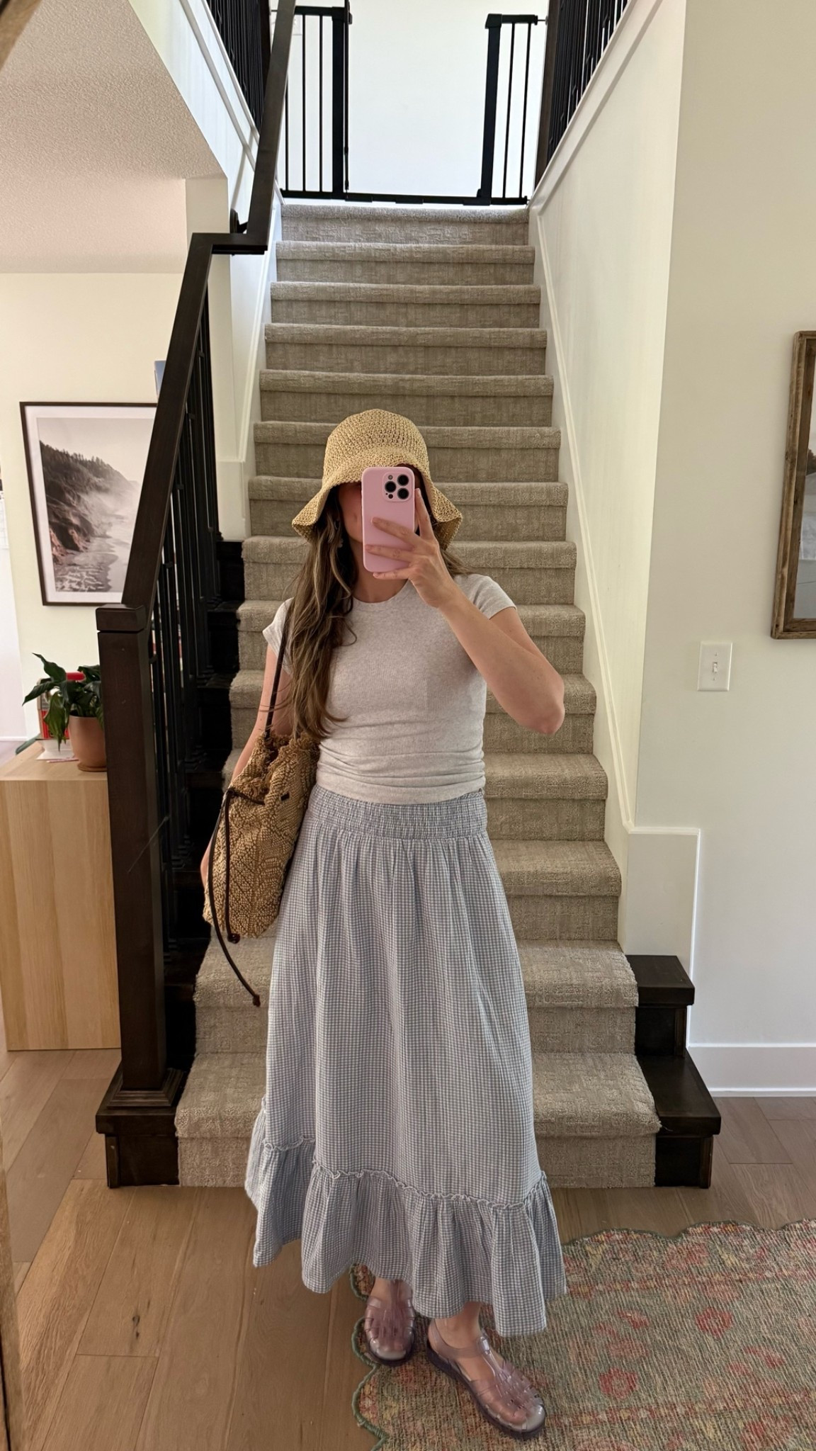 wearing small in tee and gingham skirt! 

Summer outfit, farmers market, maxi skirt

#LTKootd #LTKmomlife