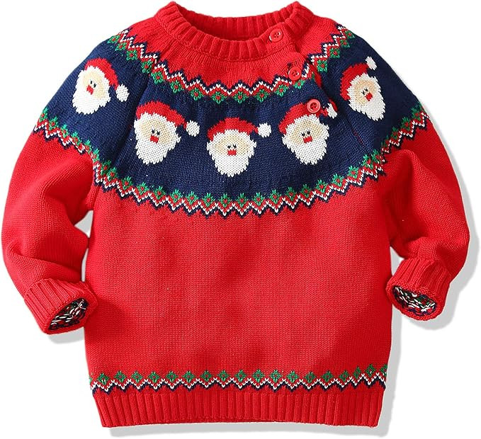 Baby Toddler Boys Christmas Sweater Kids Girls Knit Pullover Sweatshirt Long Sleeve Crew Neck Top... | Amazon (US)