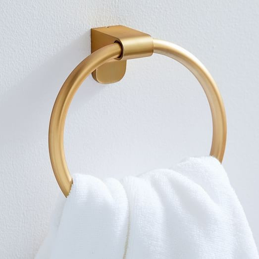 Mid-Century Bathroom Hardware - Antique Brass | West Elm (US)