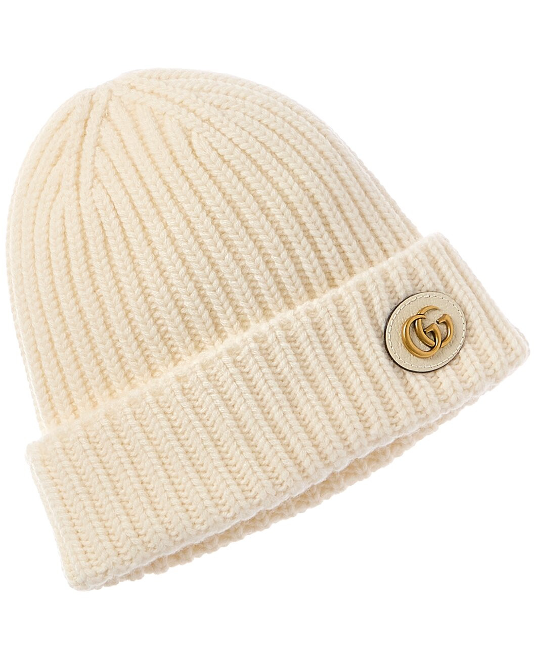 GG Logo Leather-Trim Wool & Cashmere-Blend Beanie | Gilt & Gilt City