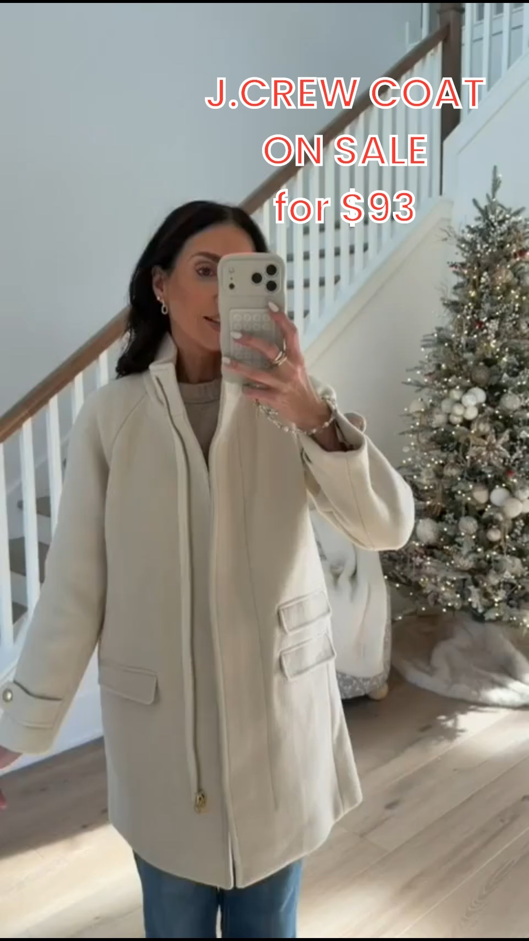 J.Crew coat on sale for $93 code NEWYEAR when you buy 3+ sale styles, ivory coat, winter coat, workwear, elegant style, annabrstyle.

#LTKFindsUnder100 #LTKOver40 #LTKSaleAlert