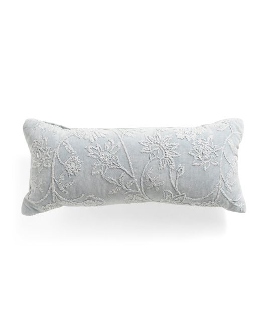 12x28 Jacobean Garden Velvet Pillow | TJ Maxx