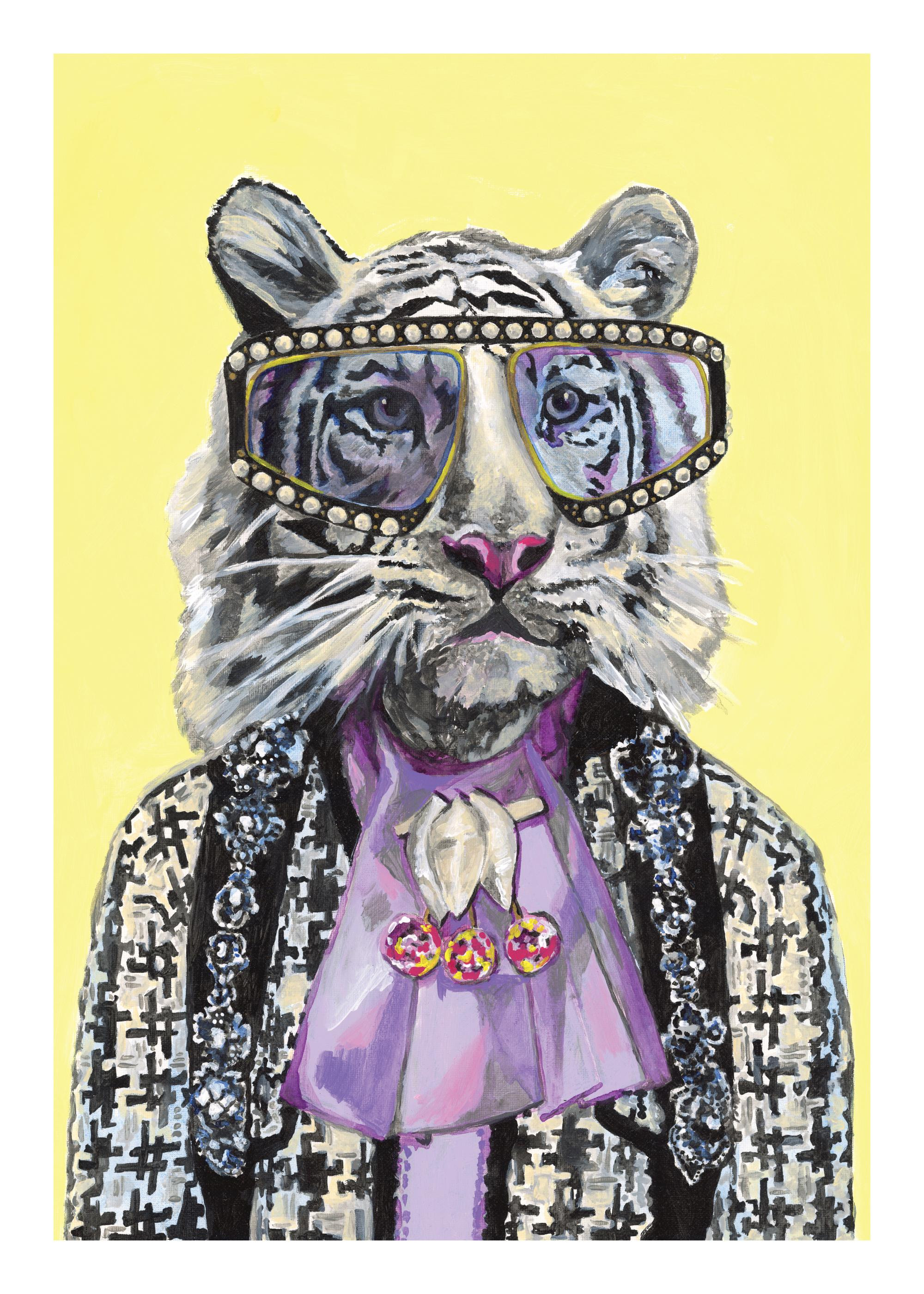 Heather Perry - Artsy White Tiger Print | Desenio