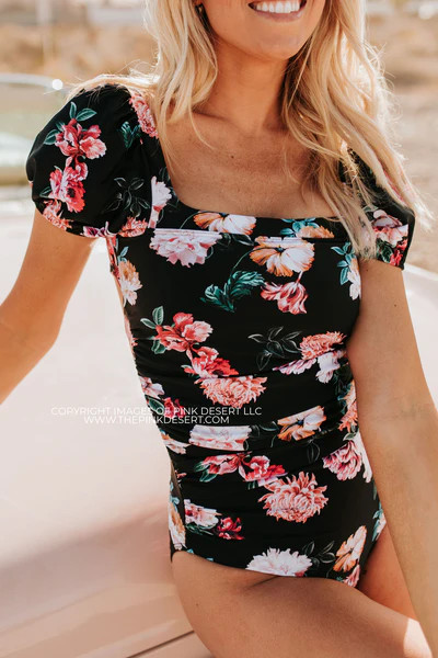 PUFF SLEEVE ONE PIECE IN LE FLEUR BY PINK DESERT | Pink Desert