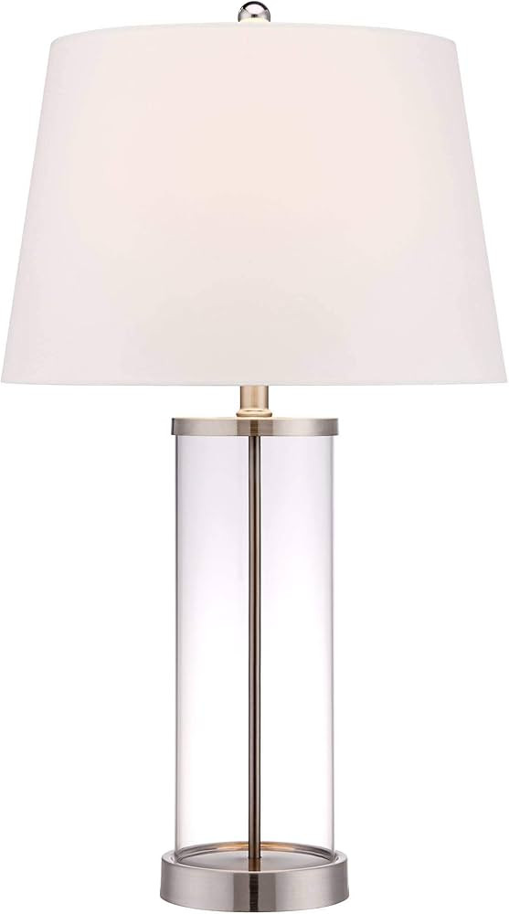 360 Lighting Modern Coastal Table Lamp Fillable 26.25" High Clear Glass Cylinder Brushed Nickel M... | Amazon (US)