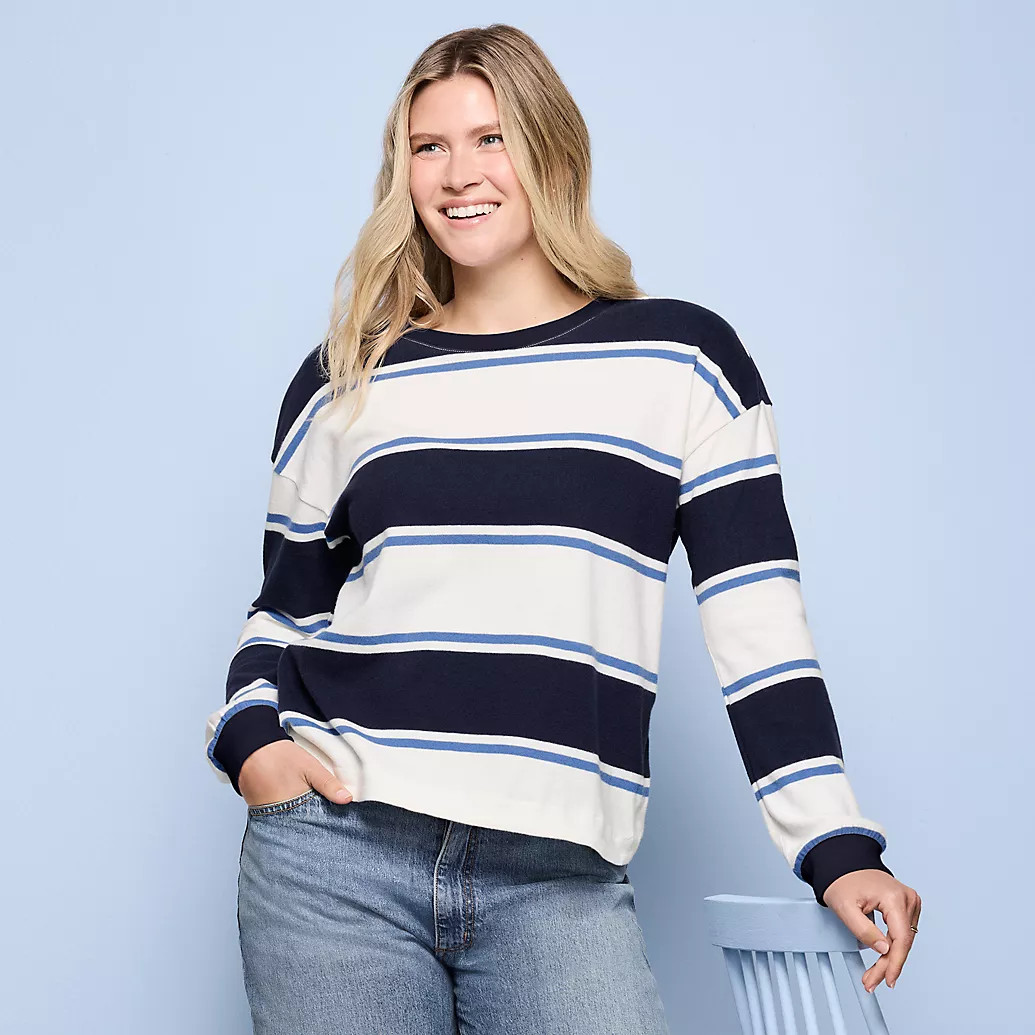 Women's Long Sleeve Mariner Jersey T-Shirt | Lands' End (US)