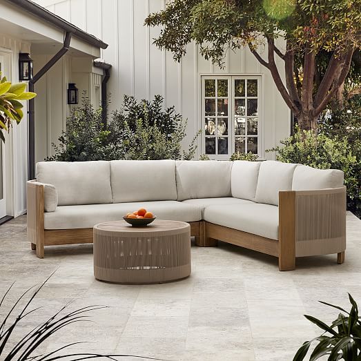 Porto Outdoor 3-Piece L-Shaped Sectional (100") | West Elm (US)