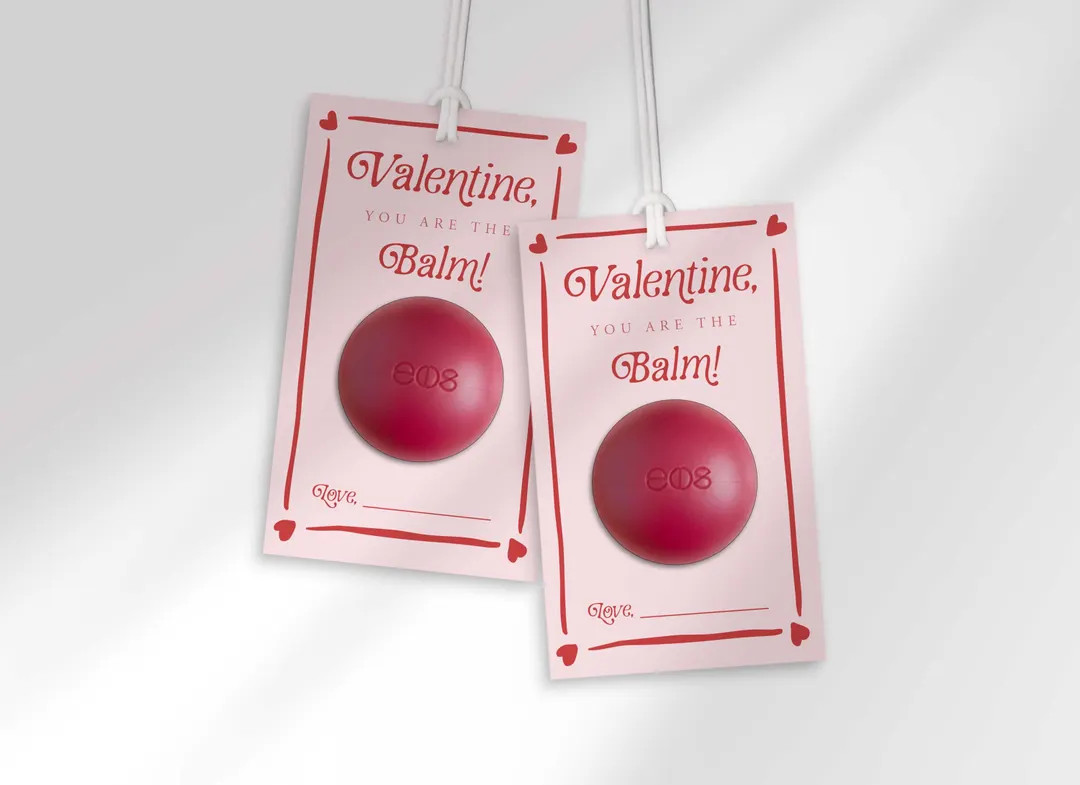 Valentine's Day Printable Lip Balm Tags - You're the Balm Classroom Favor Gift Labels - Etsy | Etsy (US)