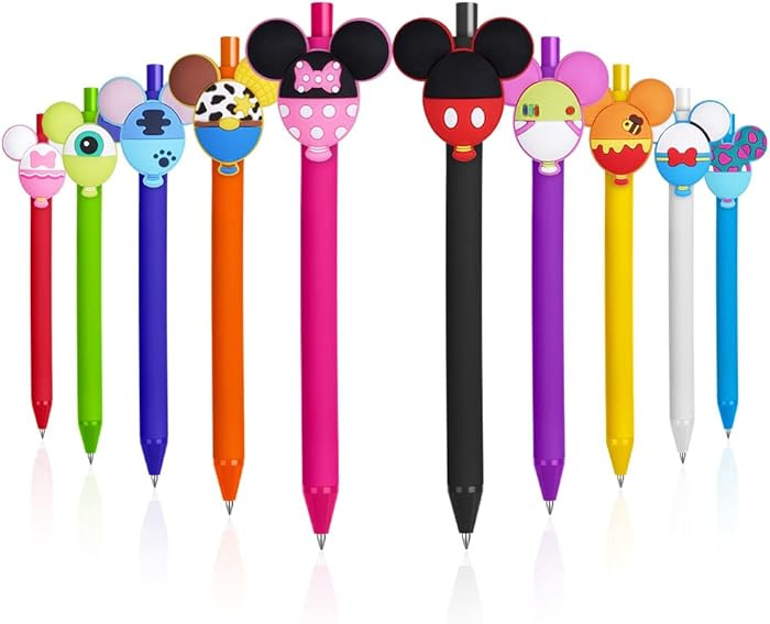 AUAUY 10PCS Cartoon Ballpoint Pens, Cute Mouse Head Character Ears Pens, Retractable Ballpoint Pe... | Amazon (US)
