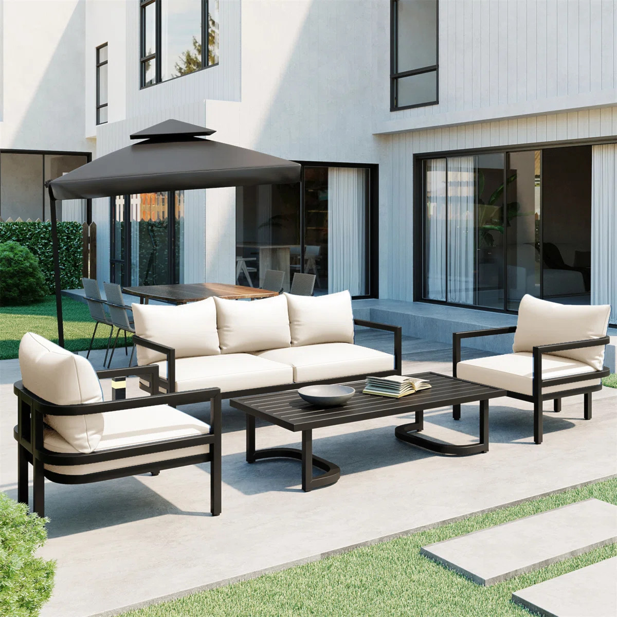 Outdoor Steel Sofa Set For Gardens And Lawns, Waterproof And Rust-Proof | Wayfair North America