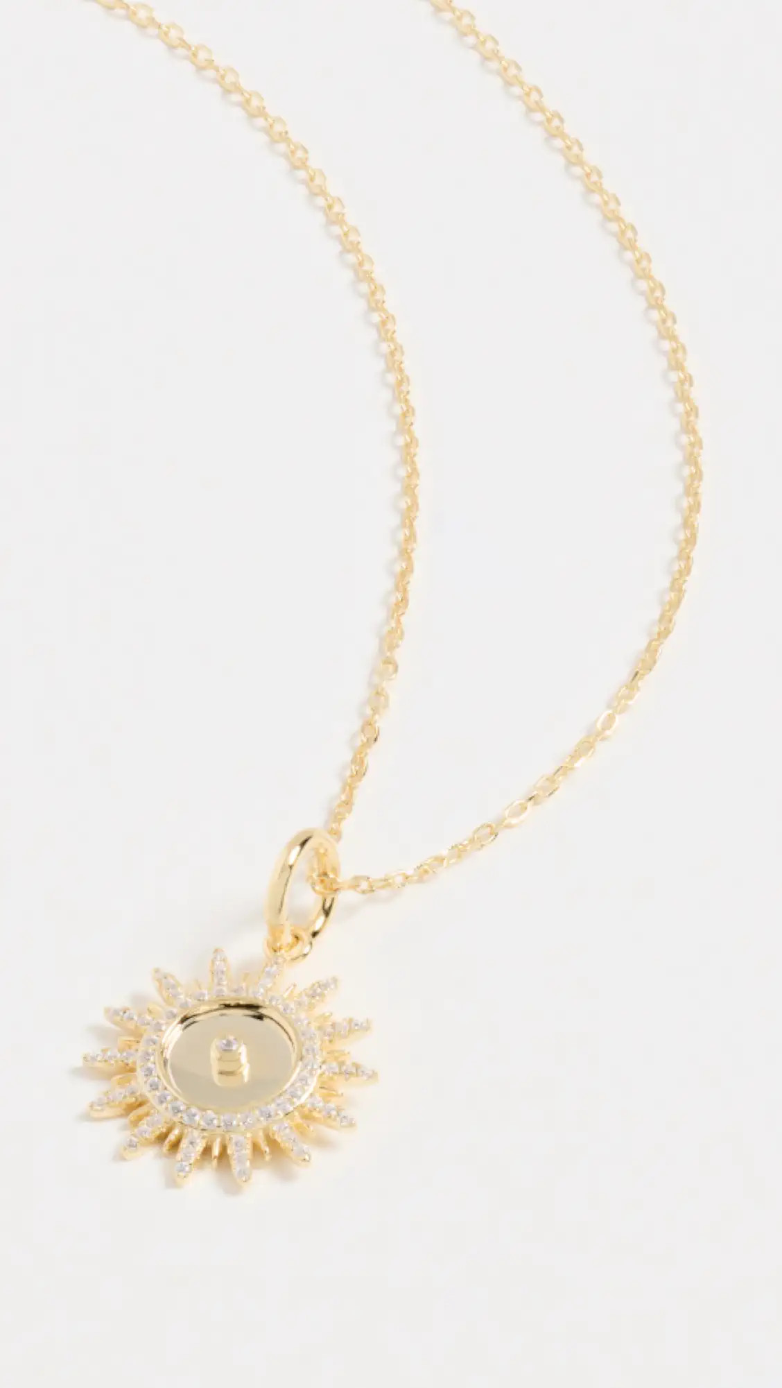 By Adina Eden Pave Solid Spike Medallion Necklace Charm | Shopbop | Shopbop
