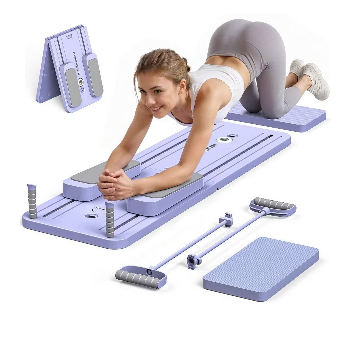FEIERDUN Pilates Reformer, Foldable Pilates Board for Full Body Workout, Portable Pilates Equipme... | Target