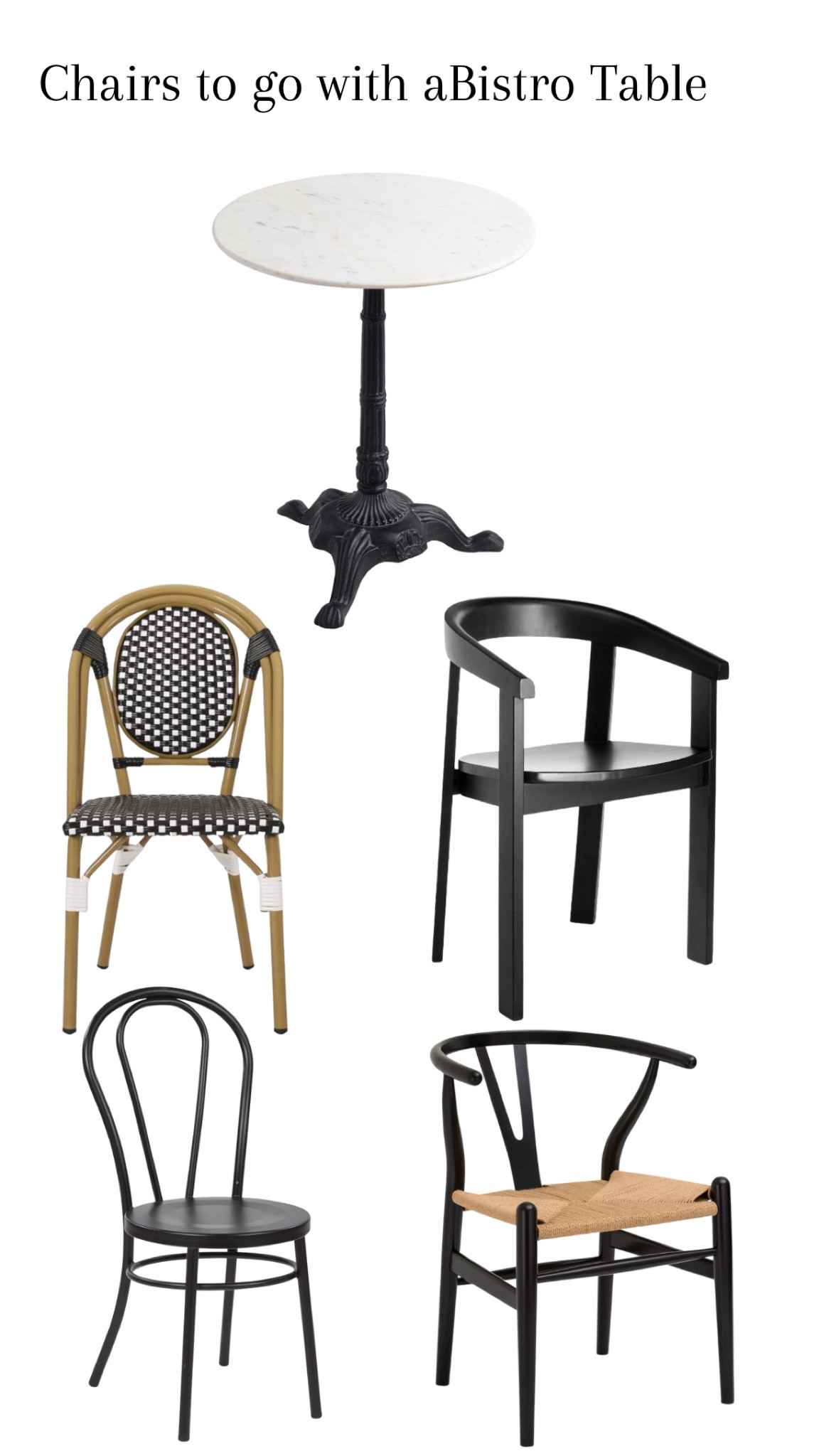 Marble bistro table, bistro chair, set of 2 chairs, outdoor chairs, dining chair, black dining chair, wishbone chair, cafe chair 

#LTKstyletip #LTKhome
