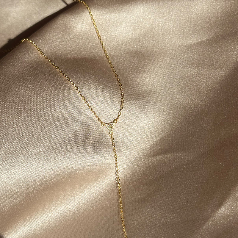 Triangle Diamond Vermeil Lariat Necklace | Uncommon James