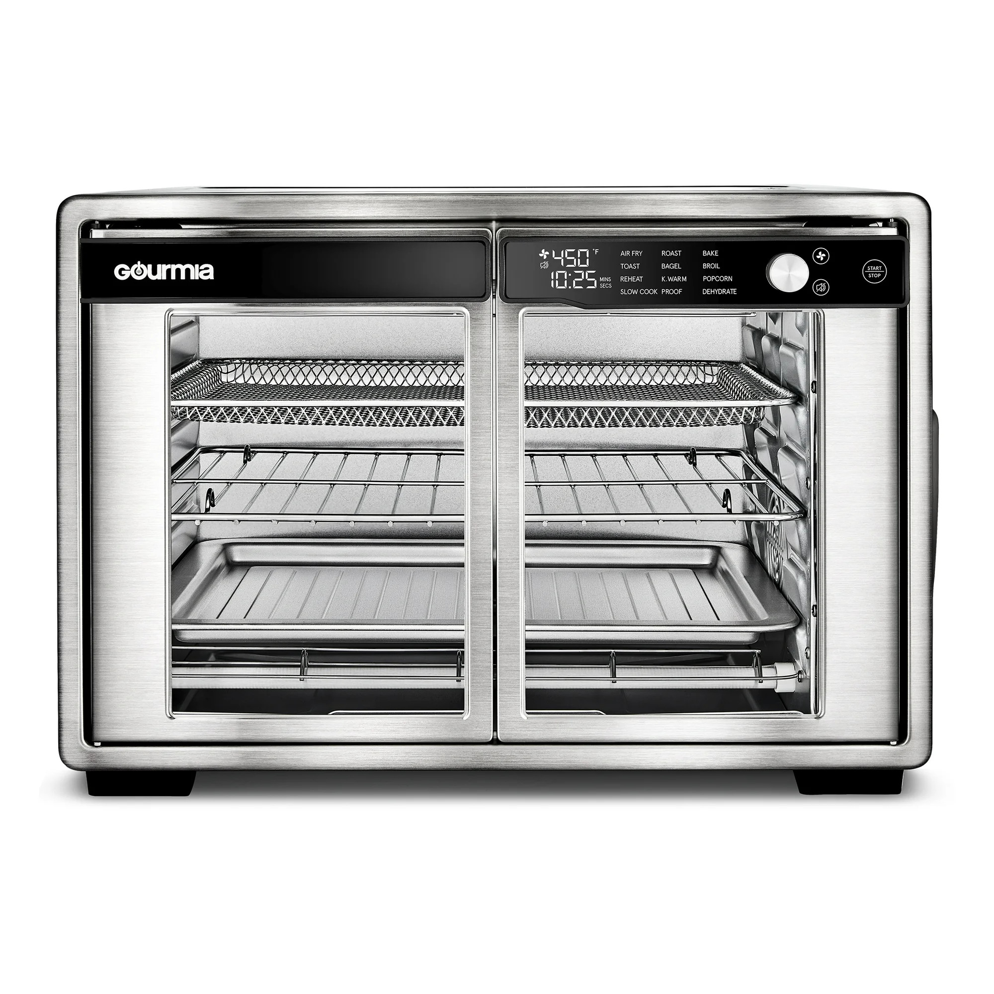 Gourmia 1700W 9-Slice Digital Toaster Oven Air Fryer, 12 Cooking Preset, 35L, Stainless Steel | Walmart (US)