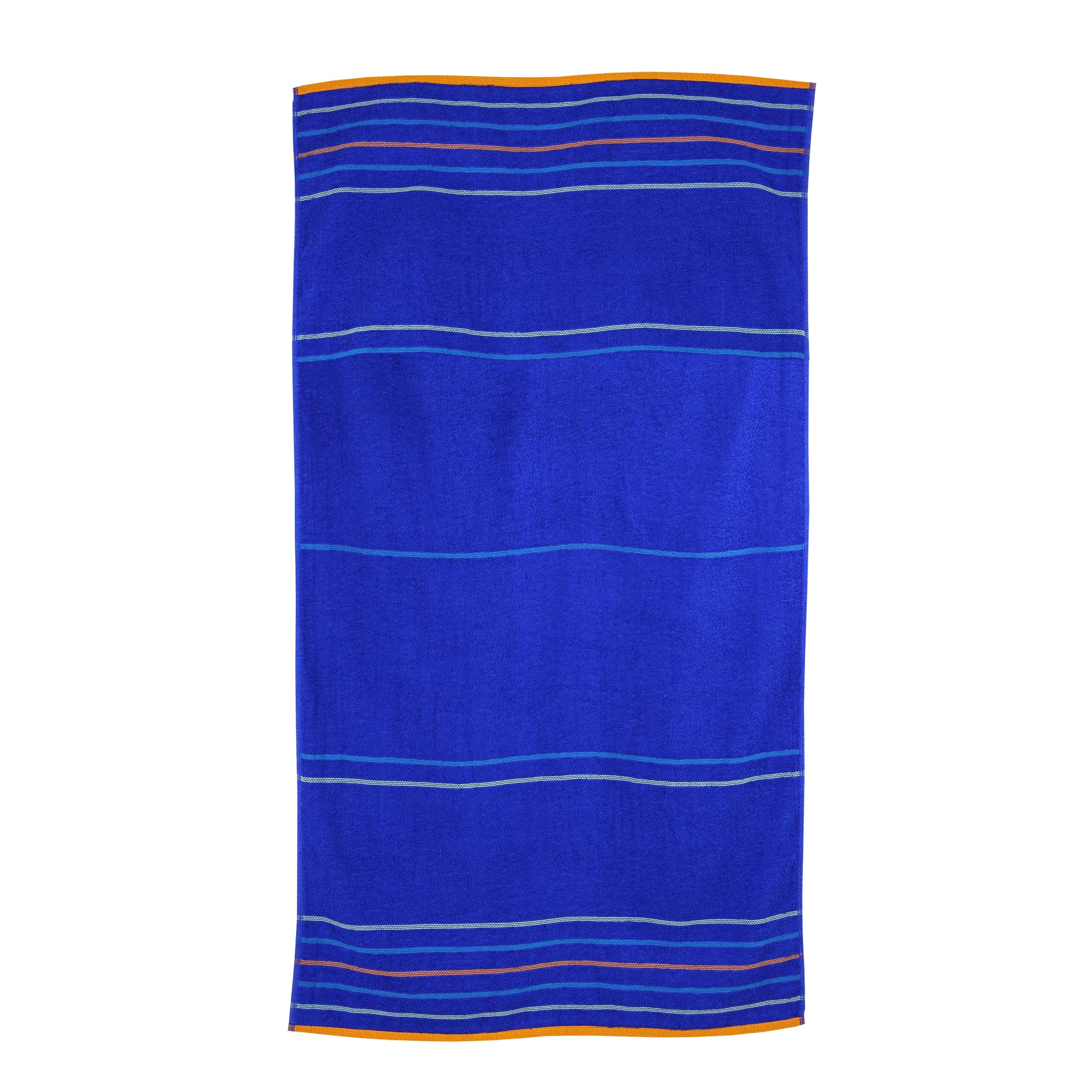 Mainstays Value Striped Terry Beach Towel, Really Royal, Travel Size 27x56 | Walmart (US)