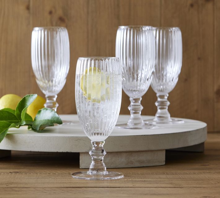 Rigato Glass Champagne Flutes - Set of 4 | Pottery Barn (US)