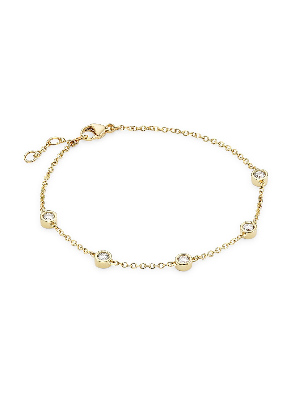 14K Yellow Gold & 0.50 TCW Diamond Station Bracelet | Saks Fifth Avenue