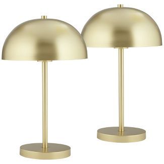 360 Lighting Modern Mid-Century Luxury Accent Table Lamps 19 1/2" High Set of 2 Gold Metal Dome-S... | Target