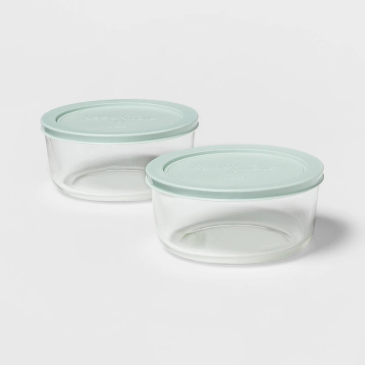 4 Cup 2pk Round Glass Food Storage Container Set - Room Essentials™ | Target