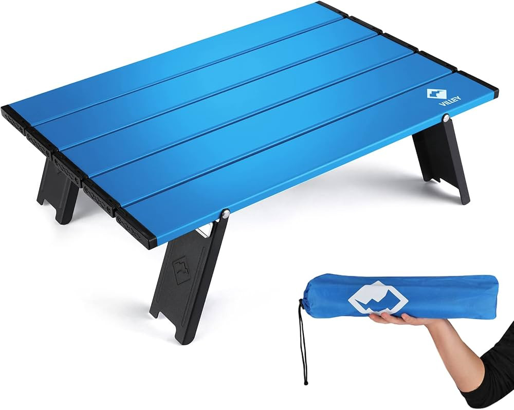 VILLEY Portable Mini Folding Beach Table, Ultralight Aluminum Side Table with Carry Bag for Campi... | Amazon (US)