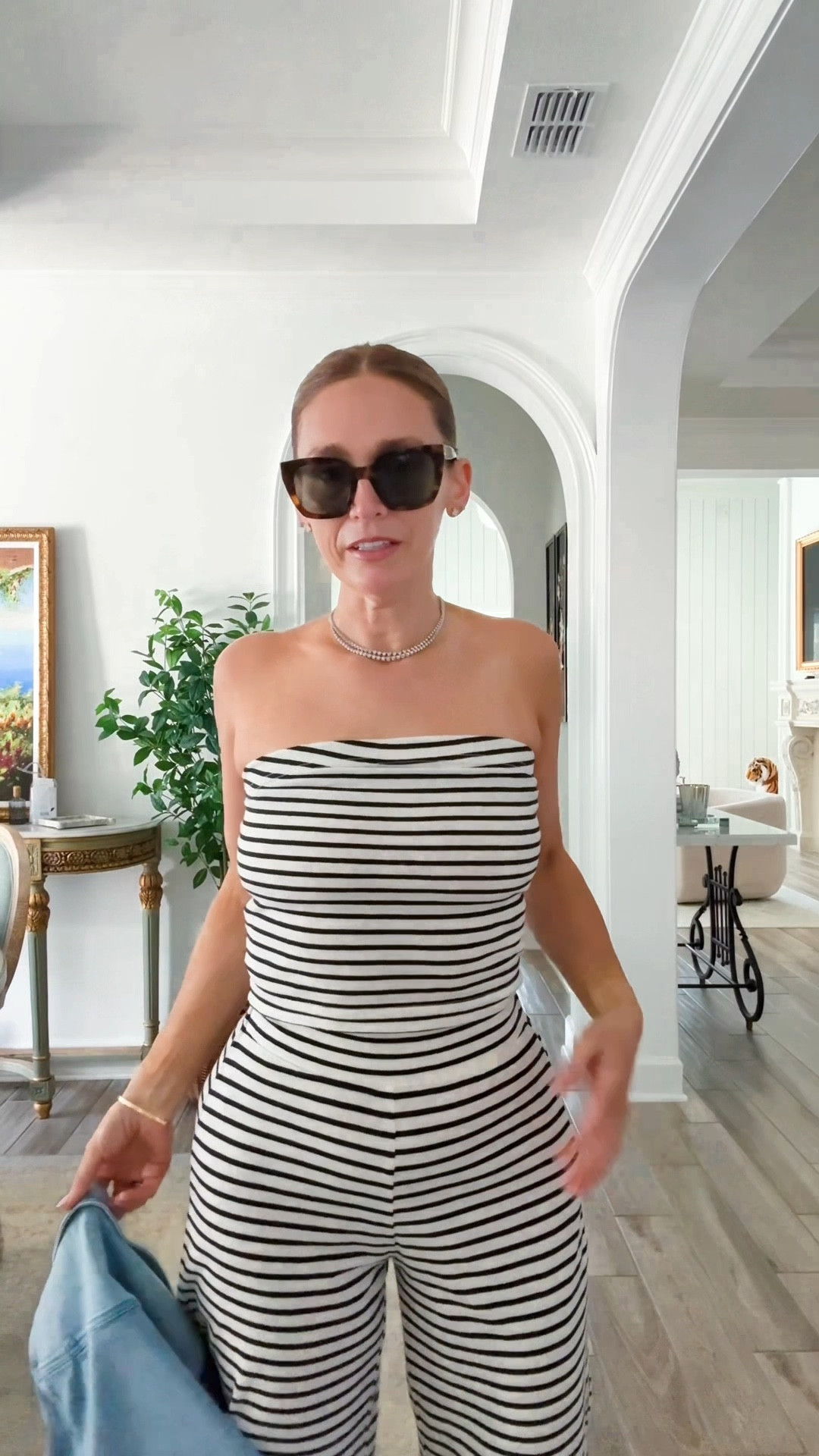 Free People two piece stripe linen blend set. Wearing XS. Vacation set. Vacation outfit. Mom outfit. Petite friendly. Sailor tube set  

#LTKootd #LTKgrwm #LTKPetite