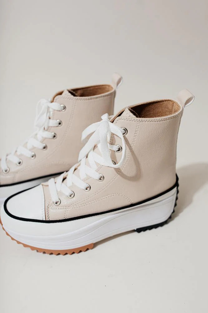 Kiera Platform Sneakers in Beige - böhme | Böhme US