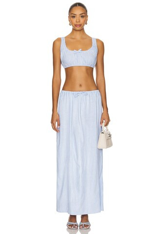 WeWoreWhat x REVOLVE Waist Skirt in Baby Blue & White from Revolve.com | Revolve Clothing (Global)