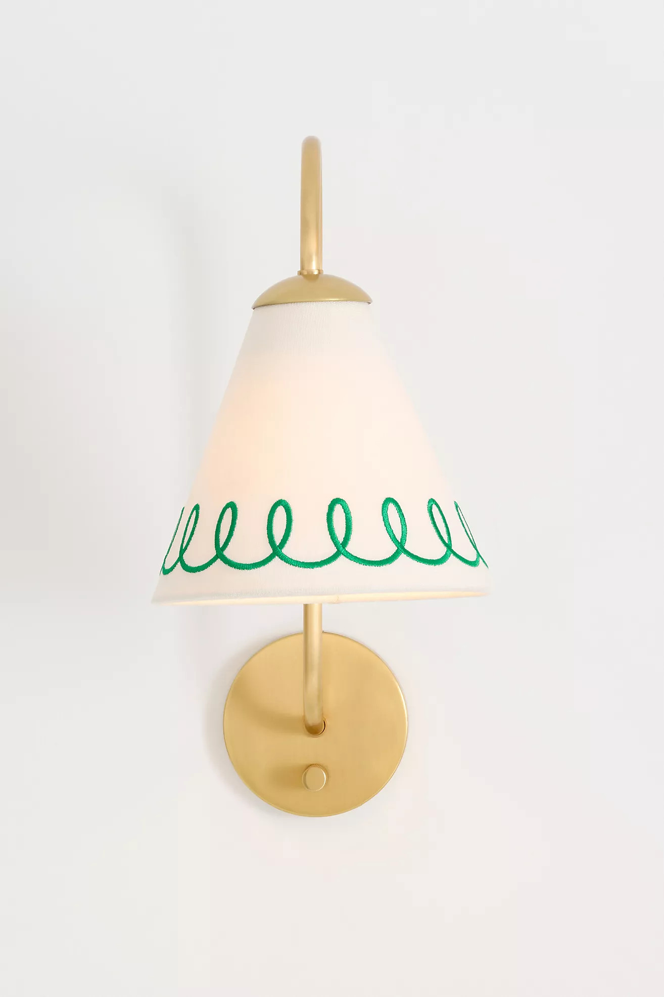 Maeve Embroidered Loop Shaded Sconce Wall Light | Anthropologie (US)