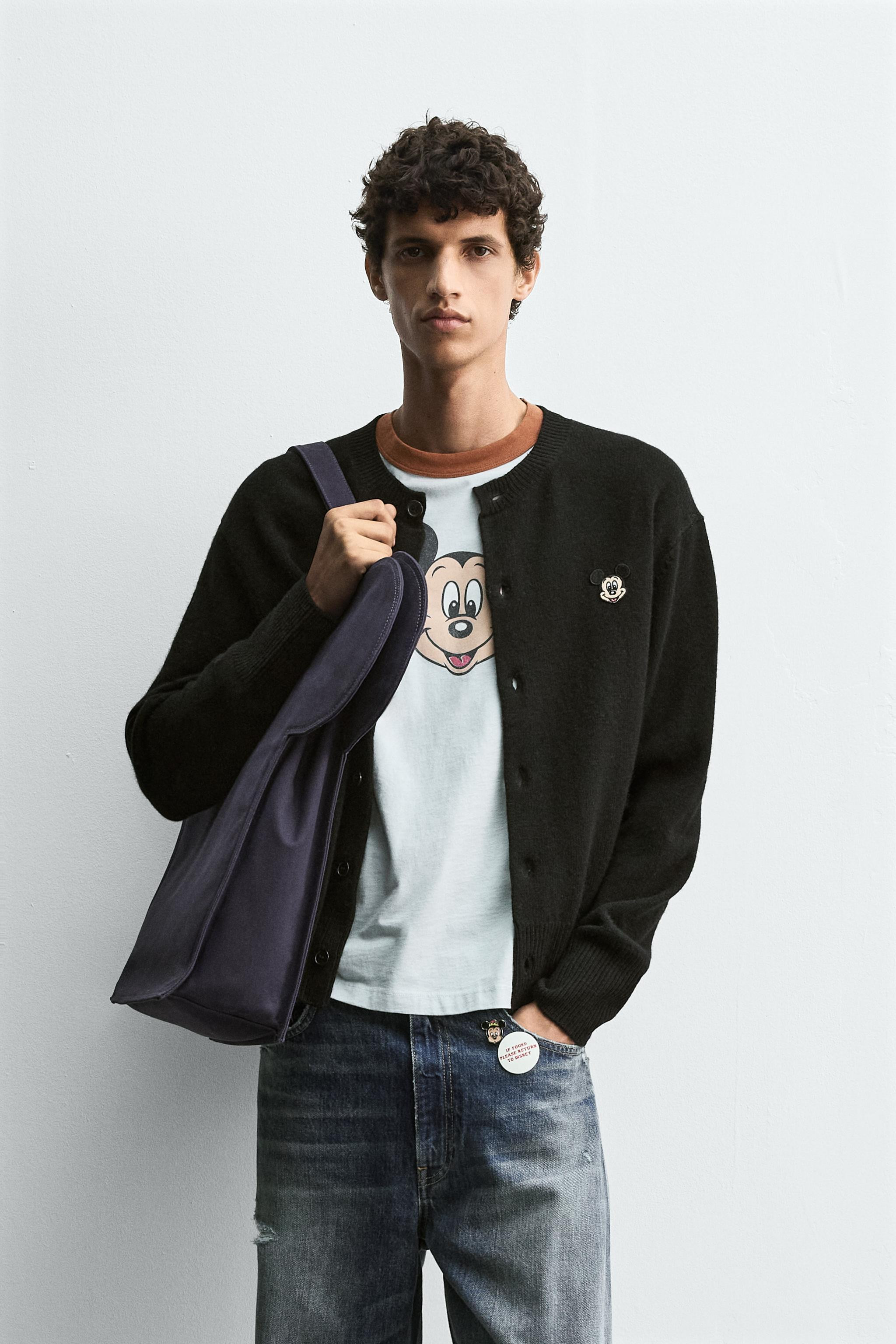 MICKEY MOUSE PATCH CARDIGAN HARRY LAMBERT FOR ZARA X DISNEY | Zara US