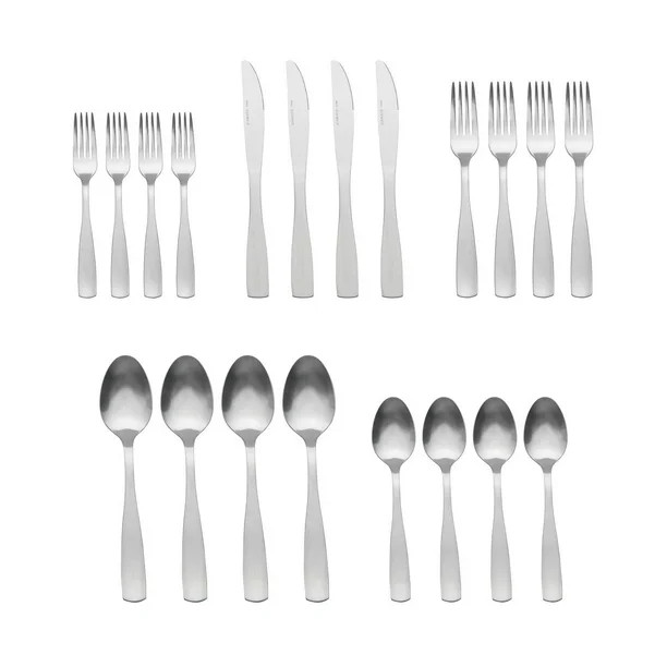 Mainstays 20 Piece Elisa Stainless Steel Flatware Set, Service for 4, MS 20 Piece Elisa Flatware | Walmart (CA)