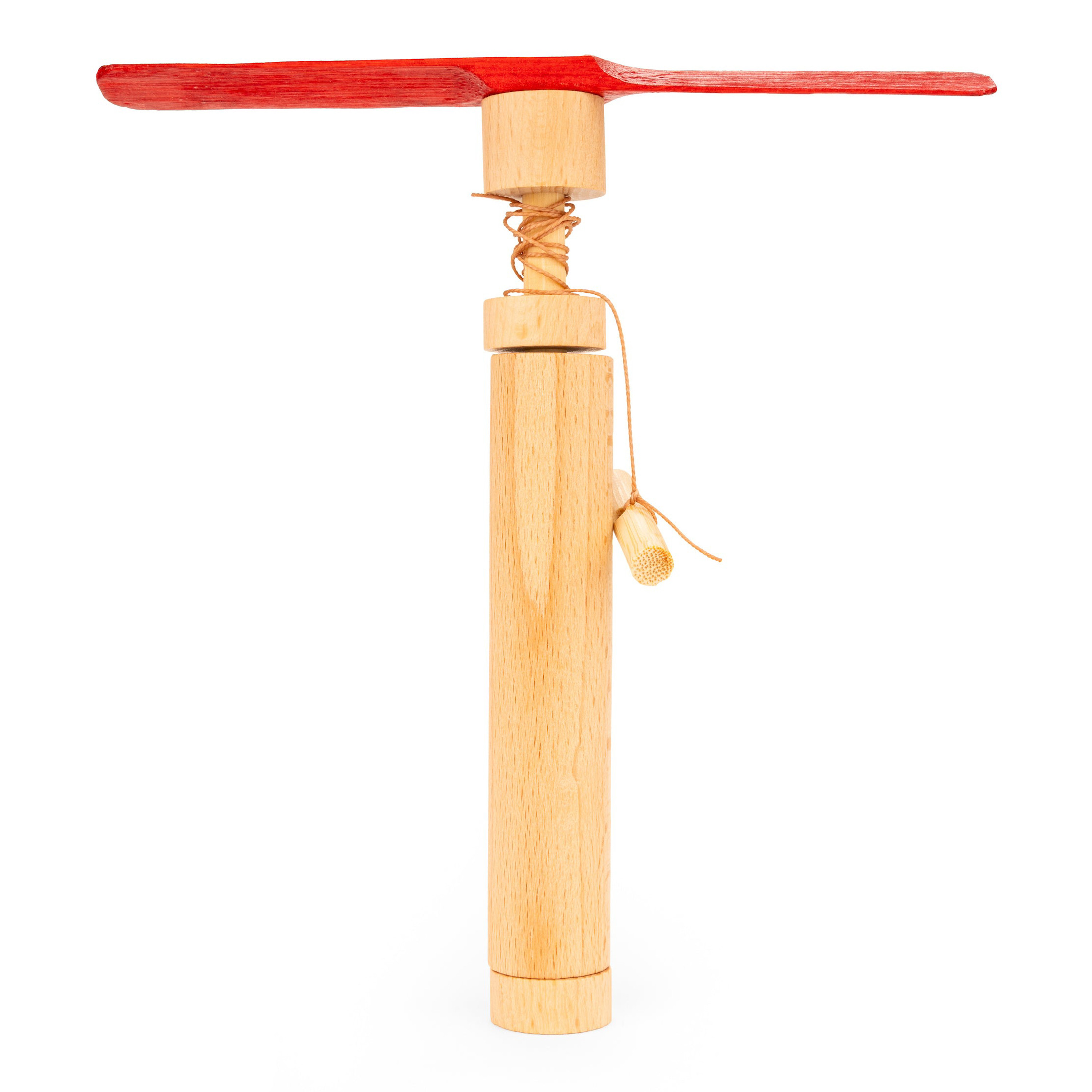 Kikkerland Huckleberry Bamboo Pull Helicopter | World Market