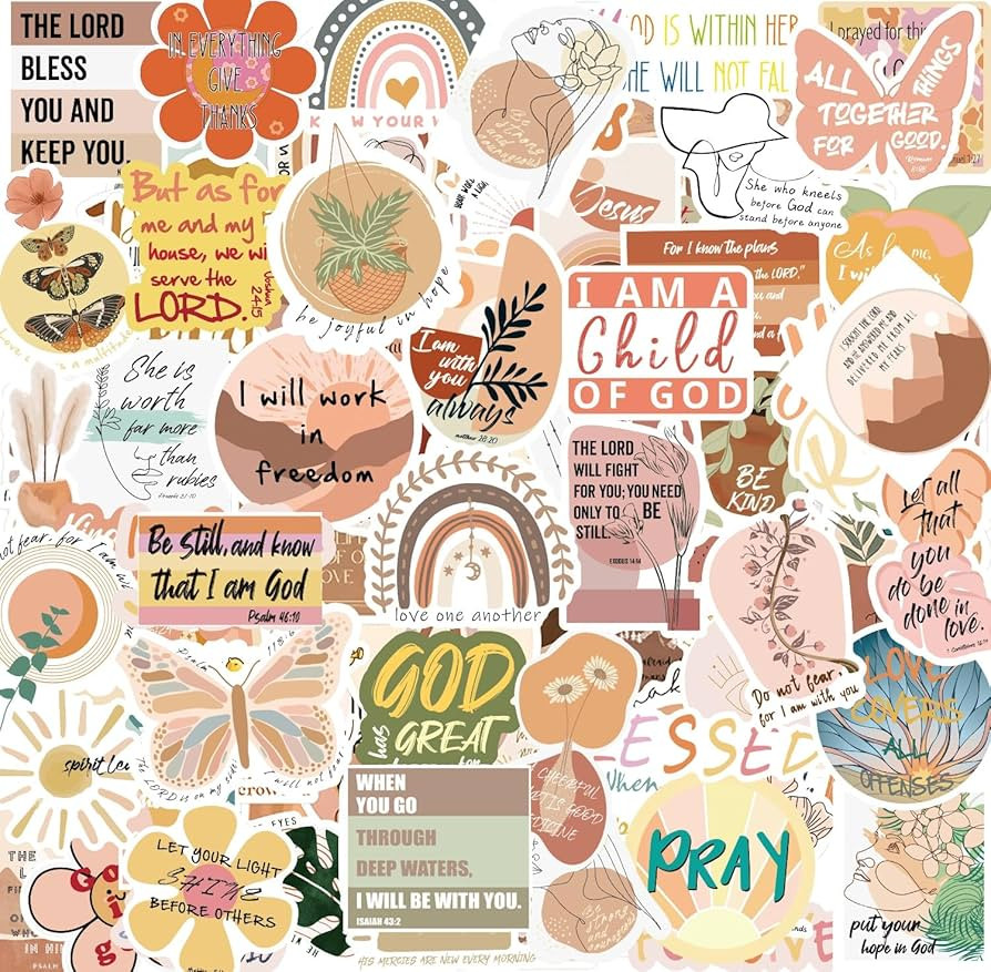 110pcs Bible Stickers, Inspirational Boho Christian Stickers, Bible Verse Stickers, Bible Journal... | Amazon (US)