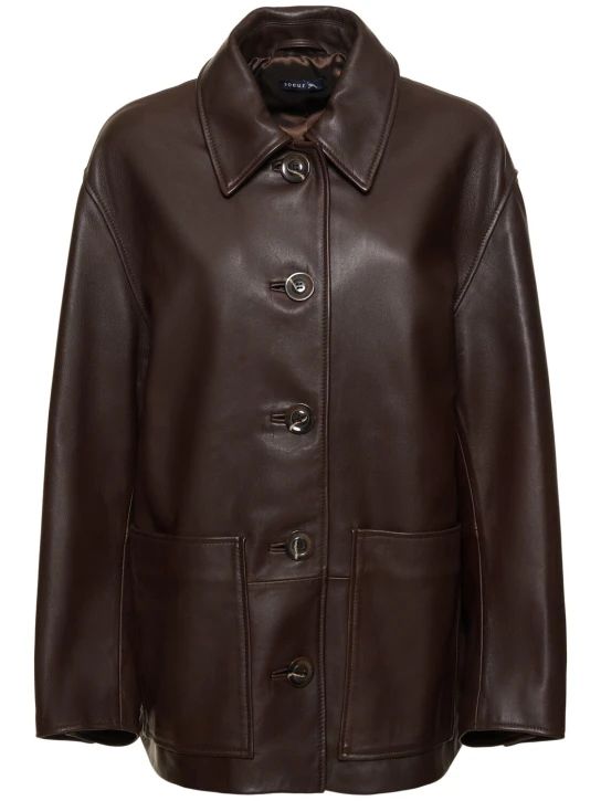 Vincenzo buttoned leather jacket | Luisaviaroma