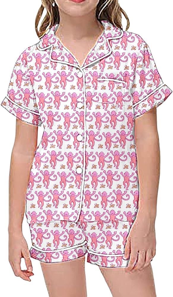 Summer Pajamas for Girls 2 Piece Pajama Set Y2k Trendy Roller Dupes Rabbit Preppy Short Sleeve Mo... | Amazon (US)