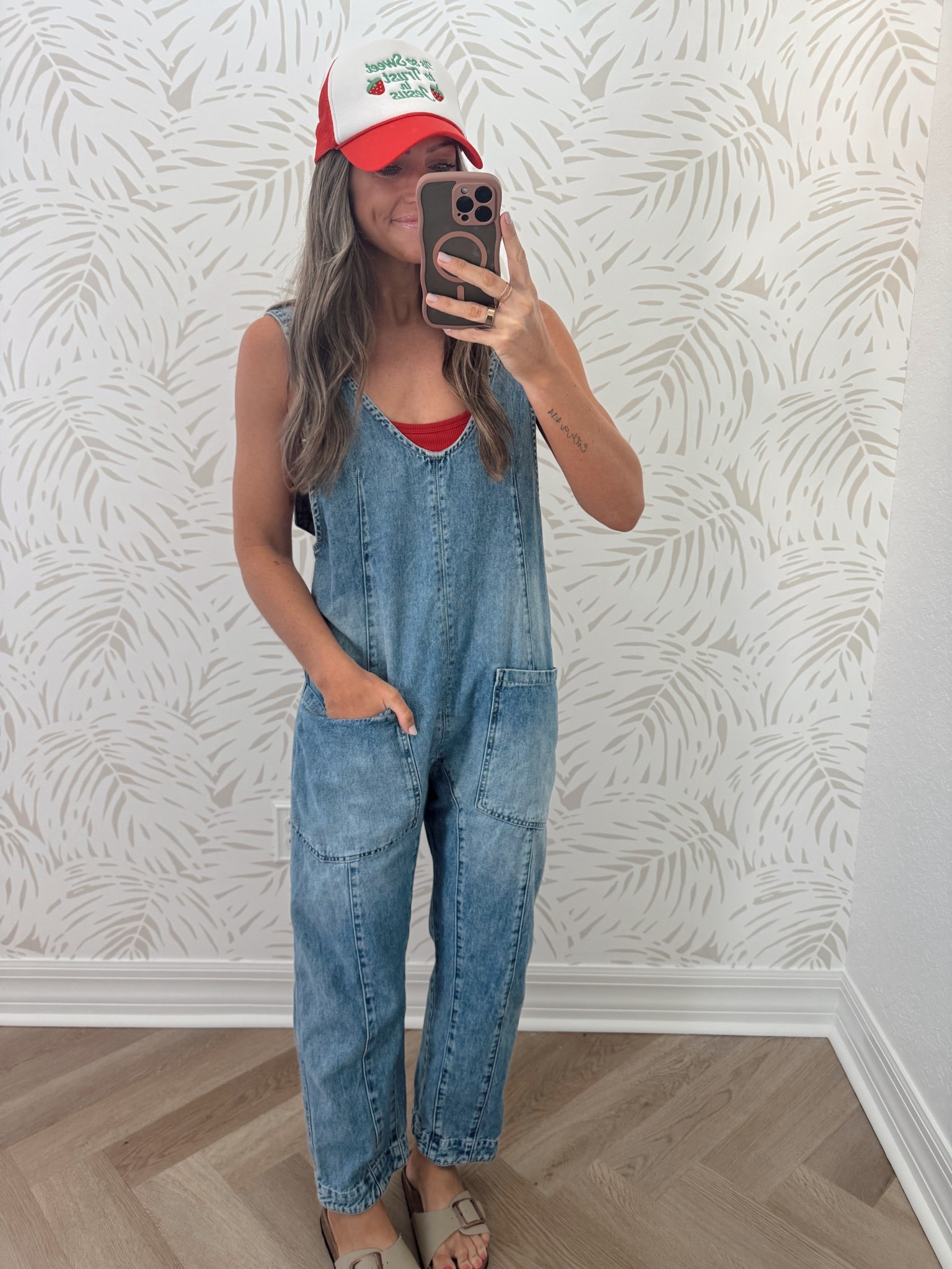 Saturday fit! ♥️ hat says “tis so sweet to trust in Jesus” 🥰 linked a few cute options! XS tank & jumpsuit 