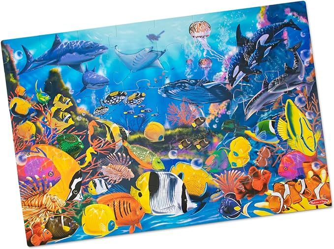 Melissa & Doug Underwater Ocean Floor Puzzle (48 pcs, 2 x 3 feet) Toddler Floor Puzzle, Ocean Ani... | Amazon (US)