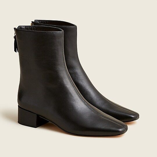 Roxie center-seam ankle boots in leather | J.Crew US