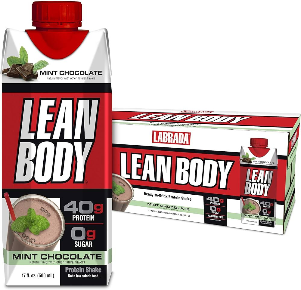 Lean Body Ready-to-Drink Mint Chocolate Protein Shake, 40g Protein, Whey Blend, 0 Sugar, Gluten F... | Amazon (US)