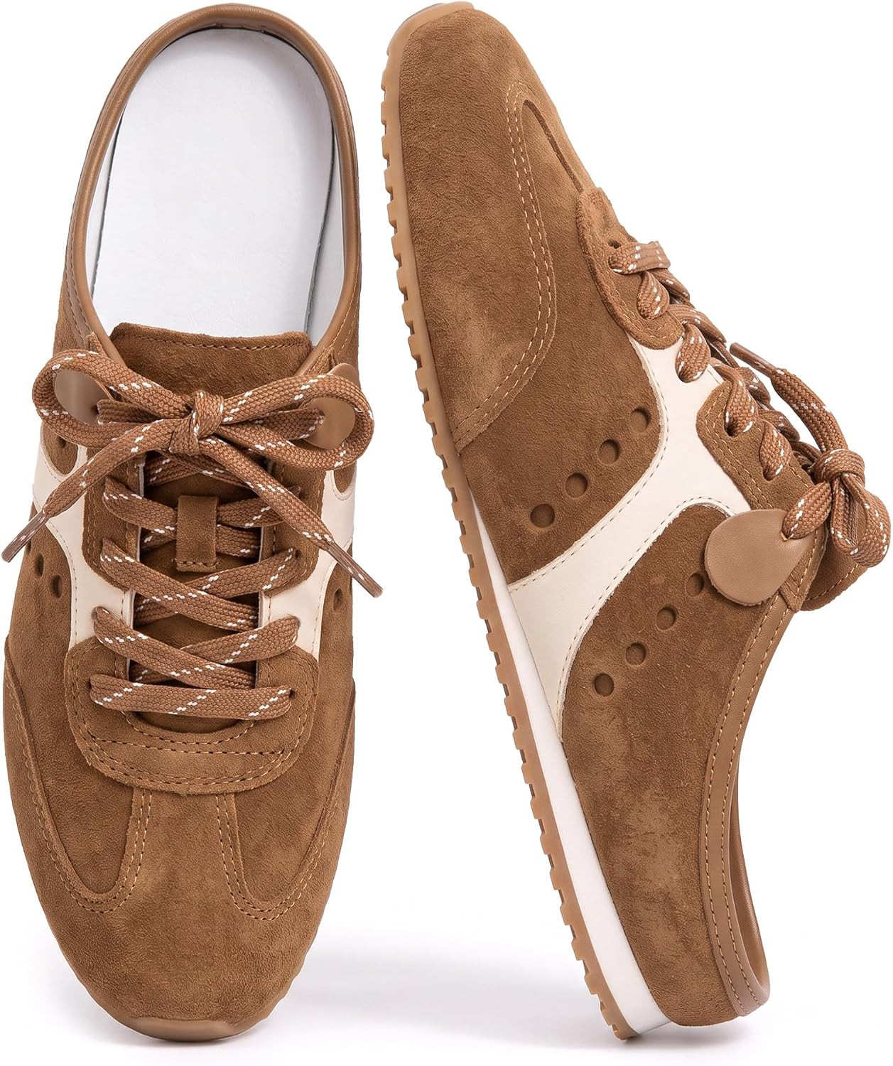 Women’s Suede Breathable Mule Sneakers with Adjustable Laces | Amazon (US)