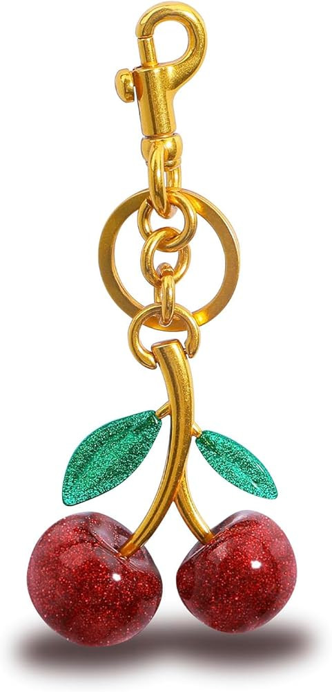 Keychain Cherry Bag Charms Purse: Key Chains Women Cute - Car keyrings leather handbags - Valenti... | Amazon (US)